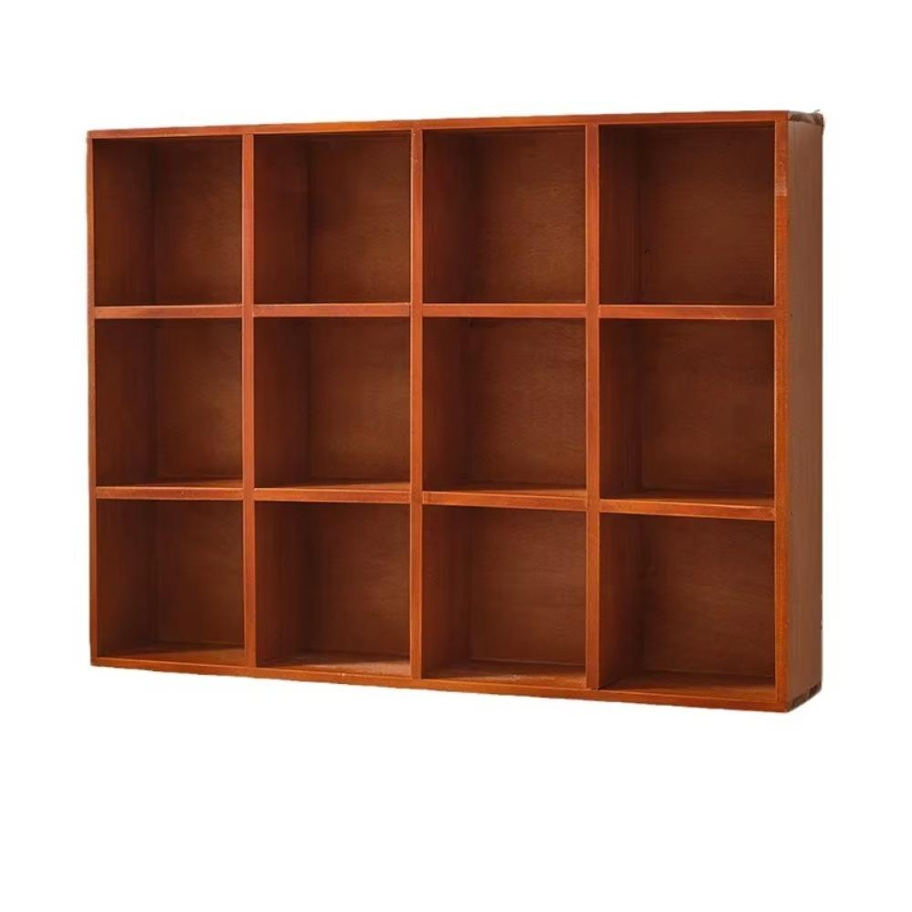 Squares Wood Desktop Organizer Vintage Style Wooden Storage Holder Tabletop