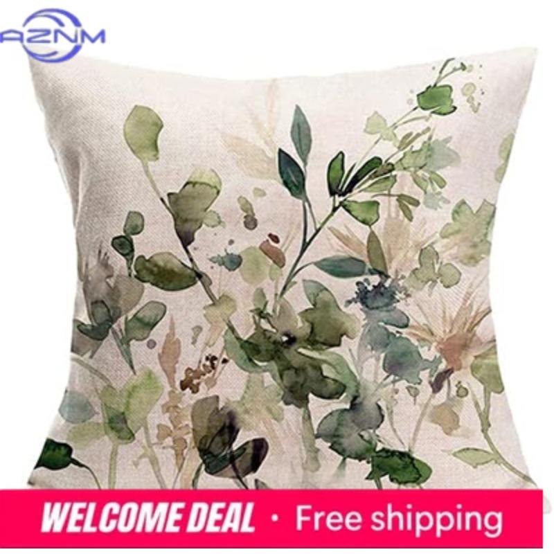 Tropical Plant Decoration Pillow Cover Green Leaf Pattern Pillow Cover Cushion Cover Home Decoration Sofa Decoration