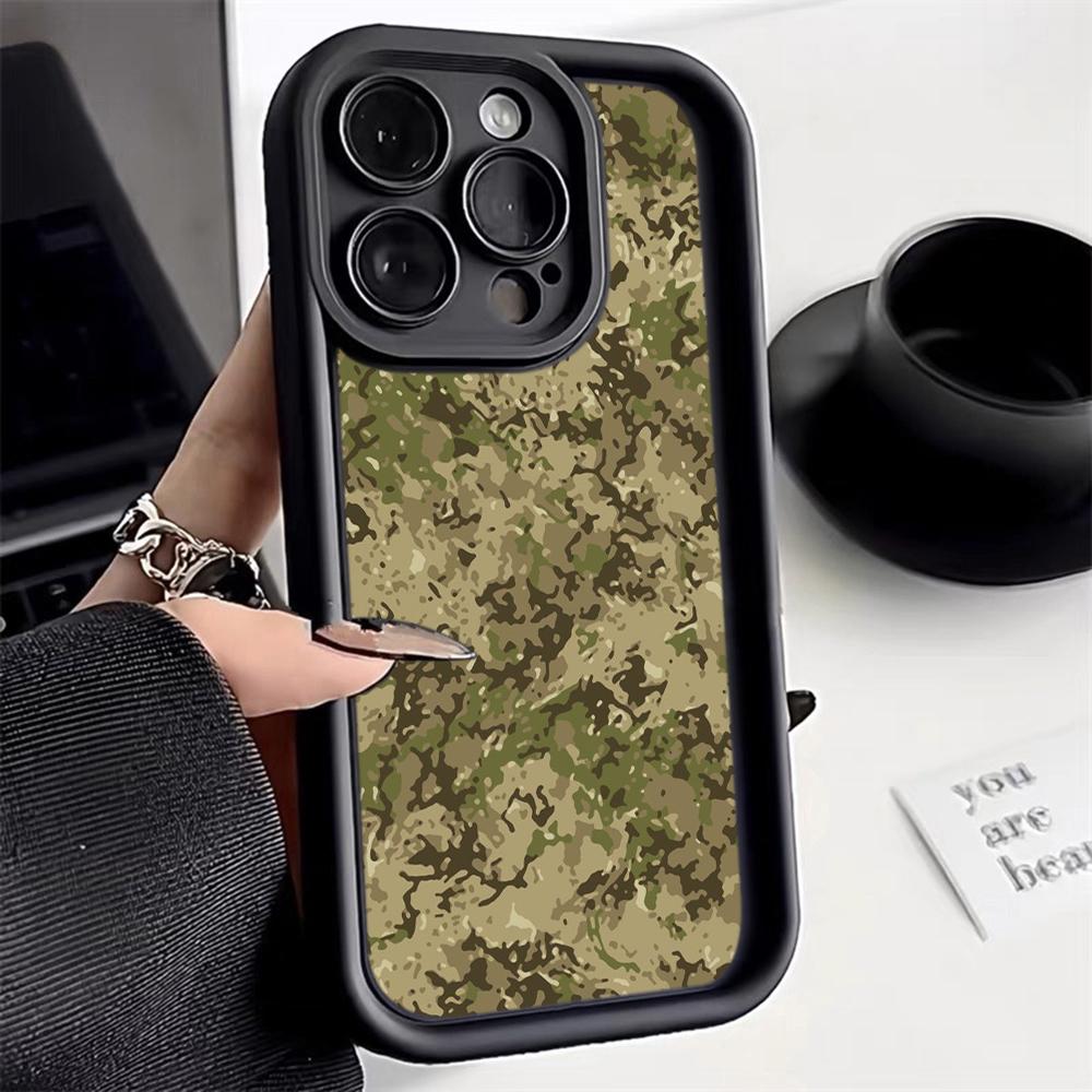 LZ6 камуфляжный силиконовый чехол для iPhone 11 13 14 15 16 Pro Max 7 8 16 Plus 12 mini XS Max XR противоударный чехол на заднюю панель