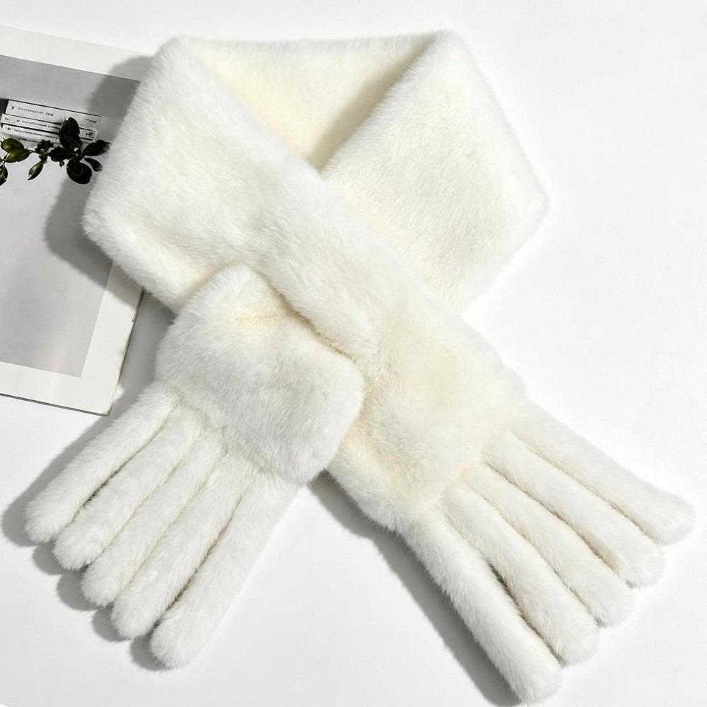 Keep Warm Faux Rabbit Fur Scarf Thickened Winter Collar Scarf Soft Women's Scarf Winter