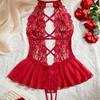 Sexy lingerie Sexy fairy skirt gathering pajamas backless free suspender skirt lace open crotch onesie
