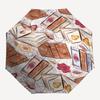 1pc Vintage Books and Butterflies Umbrella with Plastic Handle,Cartoon Pattern,Suitable for All Seasons Multi-functional Umbrella322