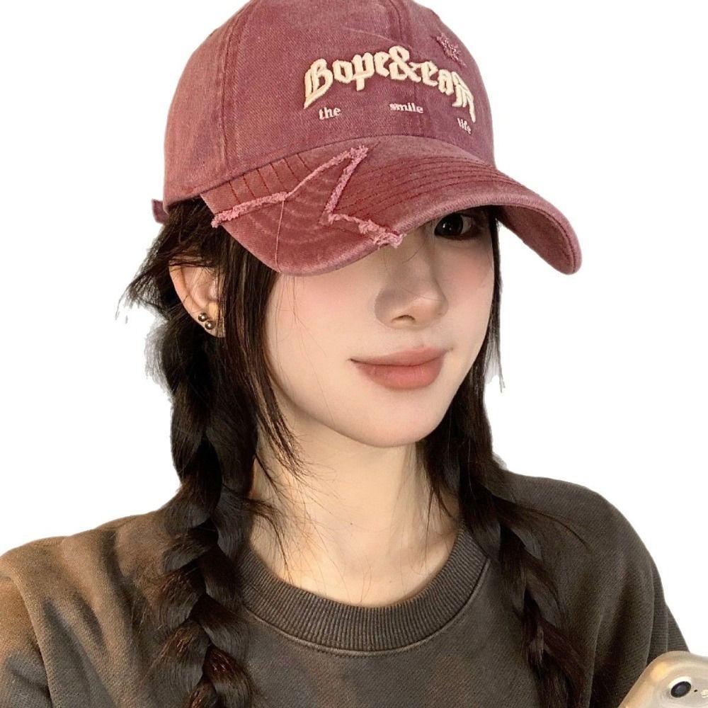 Бейсболка с вышитыми буквами, регулируемая кепка со звездой, бейсболка из выстиранного денима для подростков