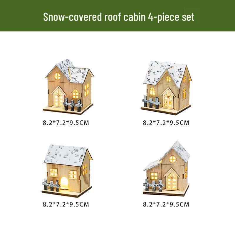 Праздничный Светящийся Деревянный Домик - Украшение для Рождественской Елки и Декора Камина
