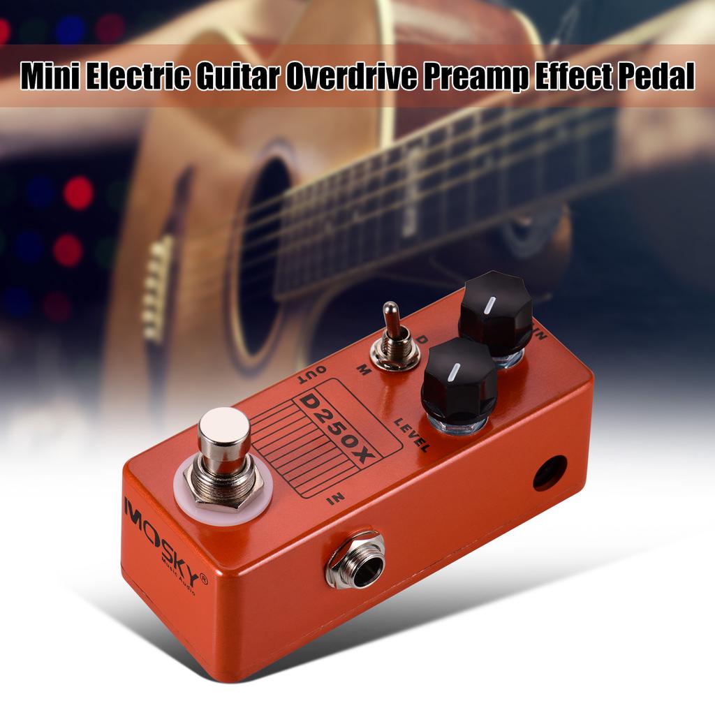 MOSKY D250X Мини-электрогитара, педаль эффектов предусилителя Overdrive, 2 модели, цельнометаллический корпус, True Bypass