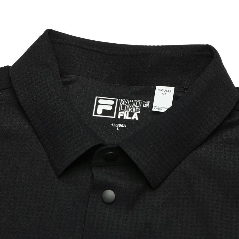 Fila Белая трикотажная удобная футболка-поло с коротким рукавом из специальной серии, мужские топы, черная F51M427107ABK