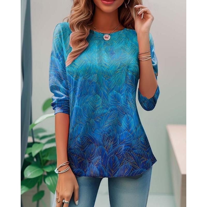 Valentine Women's Rose T Shirt Cute Rose Floral Regular Tops Print Regular Fit Daily Weekend Black Blue Purple Orange Rose Pink Fall Winter Prefall