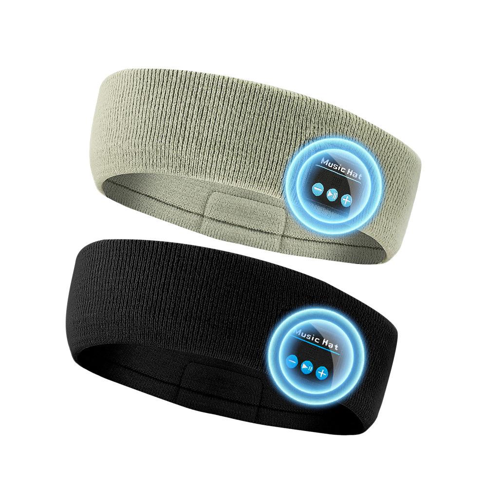 Wireless Bluetooth Headband Sports Sleep Headphones Soft Knit Music Headband Handsfree Headset with Mic for Workout Running Cycling