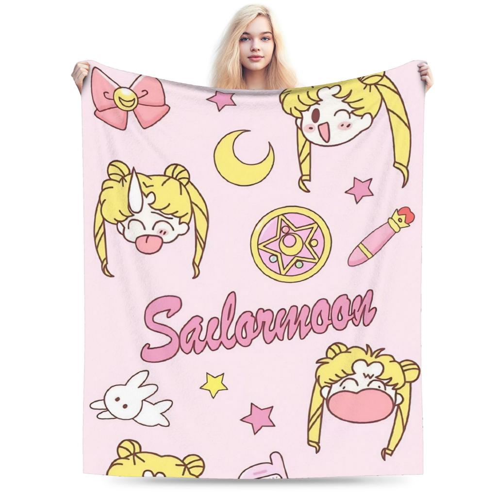 Фланелевое одеяло Сейлор Мун Зимнее Мягкое Прочное Постельное Белье Пледы для Девочек Мальчиков Диван Кровать Новинка Покрывало Диван Кровать Покрывало