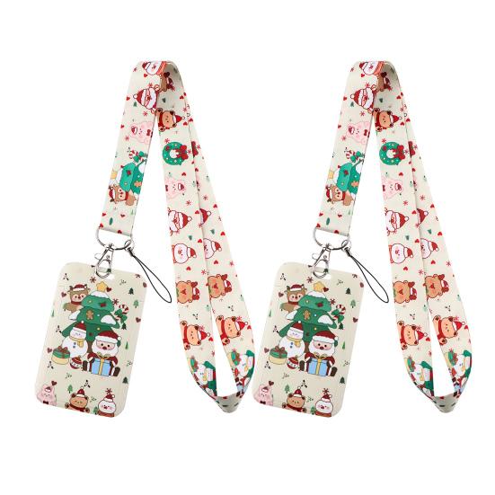 2 шт., шнурки для изготовления знаков, рождественский снеговик, шейный шнурок, держатель для ключей, значок Санты