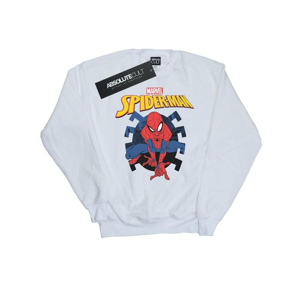 Marvel Mens Spider-Man Web Shooting Emblem Logo Sweatshirt