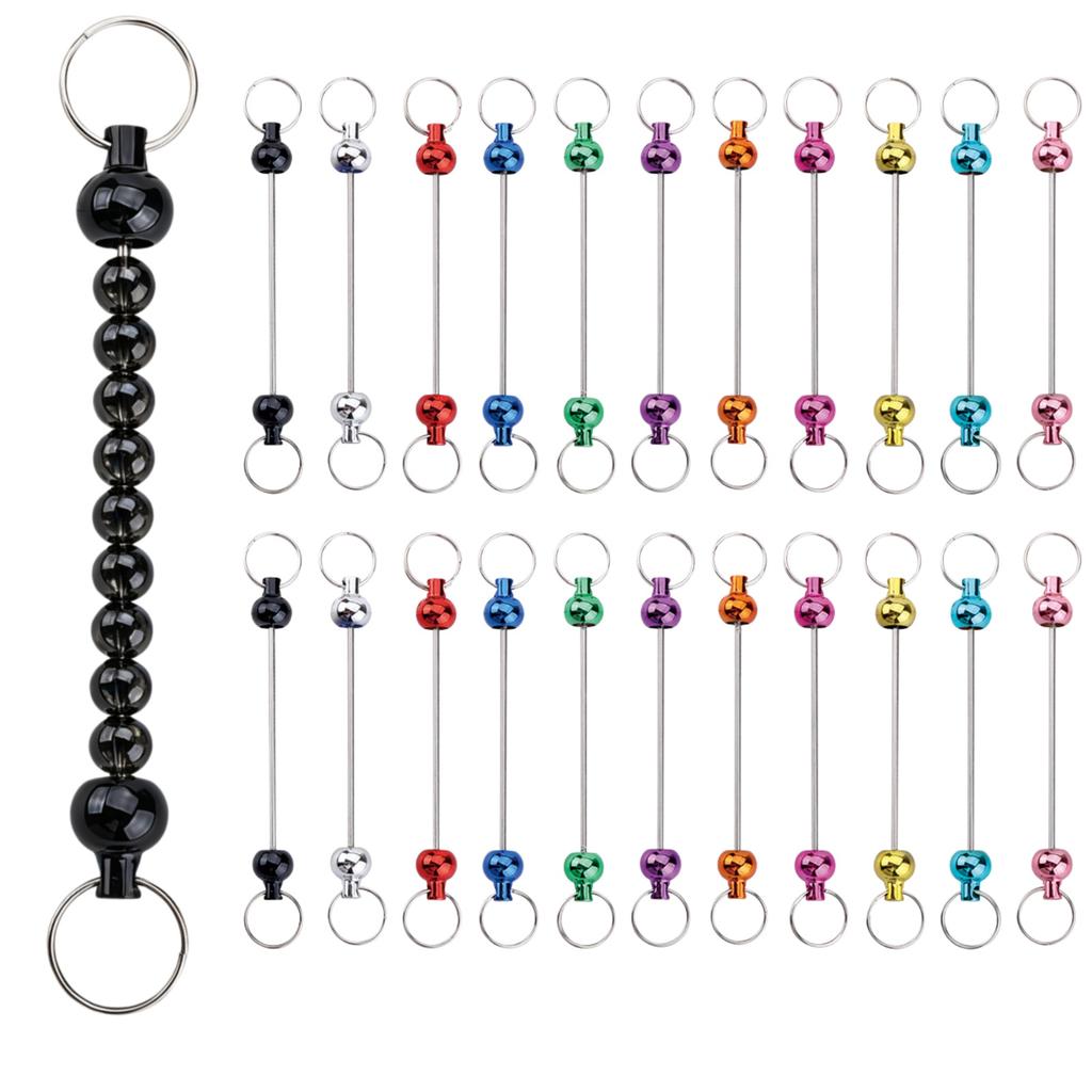 22Pcs DIY Metal Keychain Bars Multicolor Beading Rods for Keychains & Jewelry