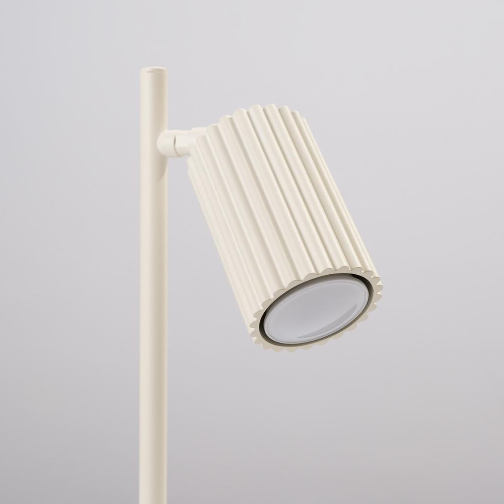 Lampka Biurkowa Nowoczesna Beżowa Ruchomy Karbowany Reflektorek Włącznik 1Xgu10 10W Karbon Sollux Lighting