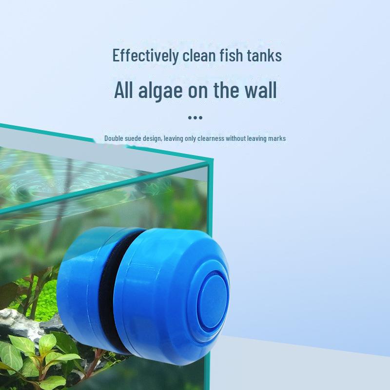 Mini Magnetic Fish Tank Brush - Double-Sided Algae and Moss Cleaning Tool for Aquariums