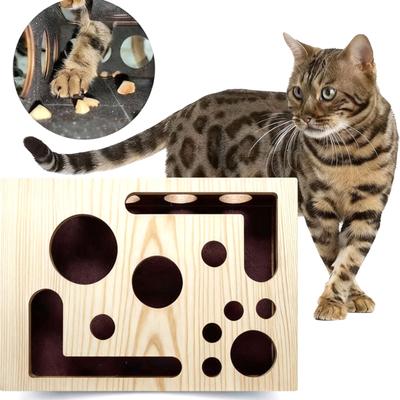 Коробка-когтеточка для кошек, Коробка-пазл для кошек, Обогащающая коробка с шариками-колокольчиками, Интерактивная когтеточка-лабиринт для кошек, для ухода за когтями без стресса и саморазвлечения