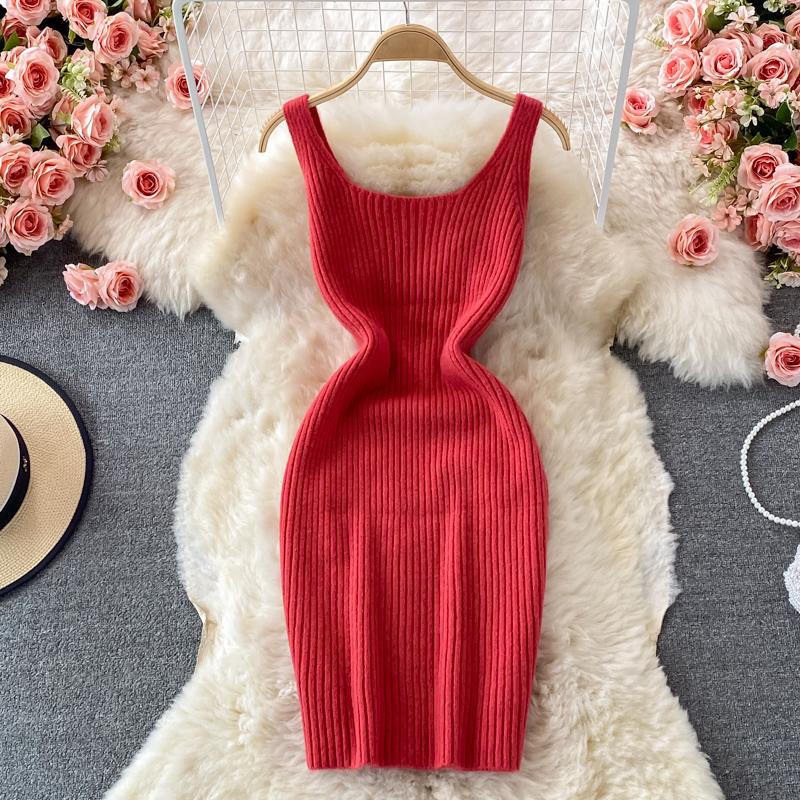 Тонкое облегающее платье на бретельках, комплект из 2 предметов, женский костюм, осенний корейский воротник-стойка, короткие пуловеры с длинными рукавами, повседневный трикотаж
