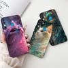 For Infinix Hot 8 Phone Case Hot 8 Lite Hot8 X650 X650C X650B X650D Elegant Floral Cat Pattern Black Silicone Soft TPU Cases