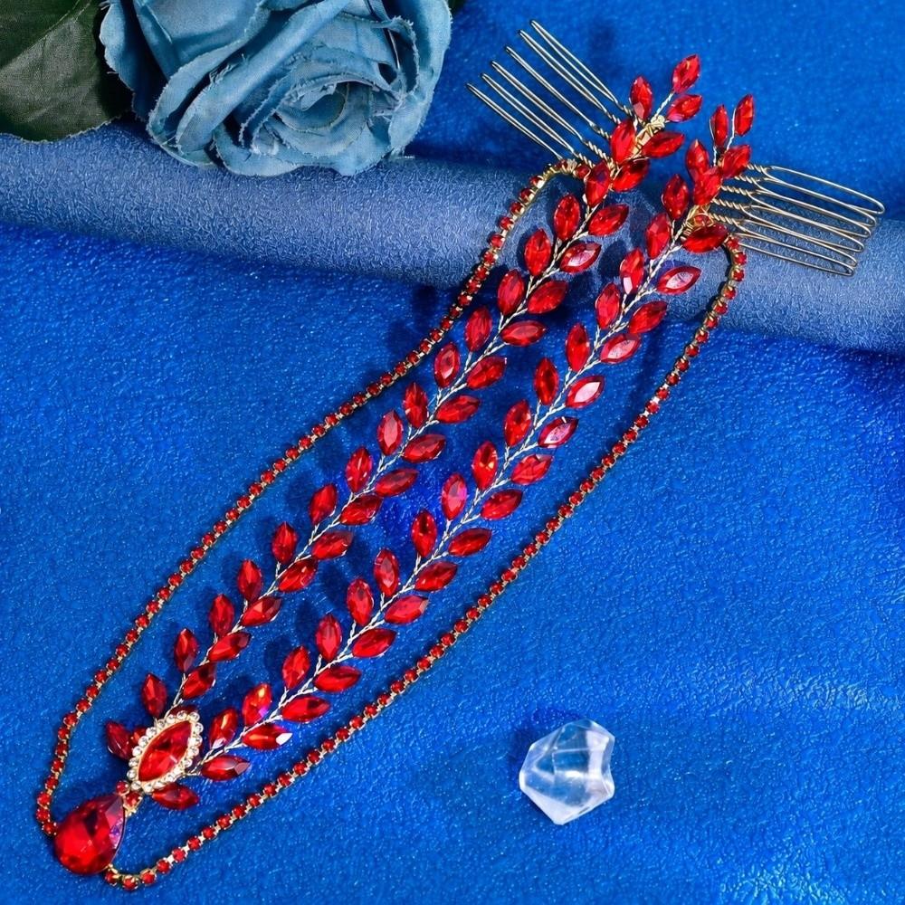 Shining Wedding Rhinestone Headband Solid Color Hair Comb Exquisite Women's Headwear Wedding