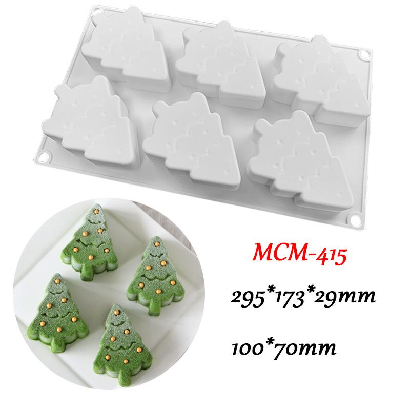 Форма для рождественского мусса, кухонный инструмент, ароматерапевтическая свеча, рождественская елка, Санта-Клаус, шоколад, силикон