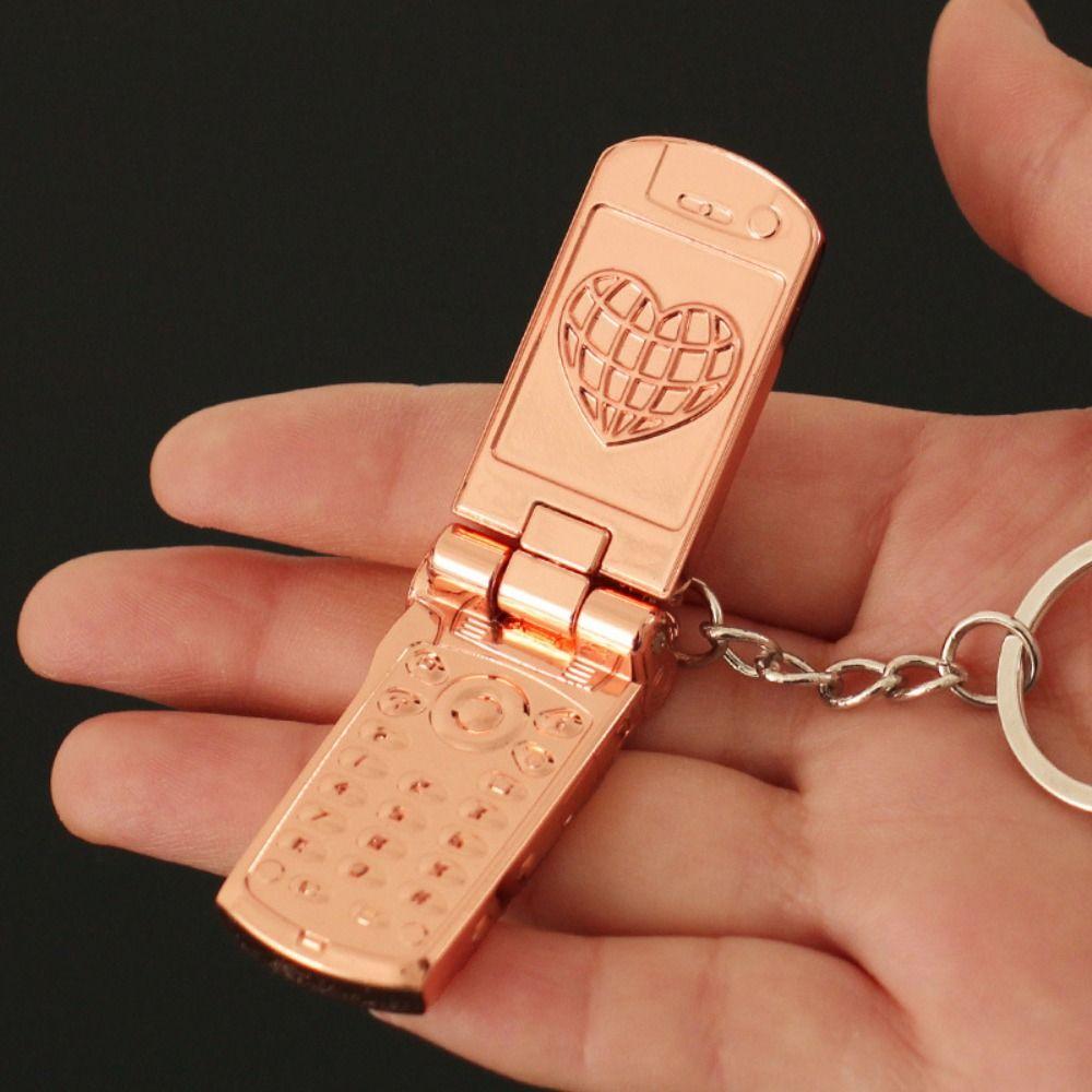 Mini Cell Phone Figure Key Ring Vintage Car Key Chain Phone Model Keychains  Kids Gifts