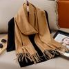 New Winer Warm Cashmere Scarf for Women Fashion Solid Thick Blanket Pashmina Shawl Wrap Female Bufanda Echarpe Foulard