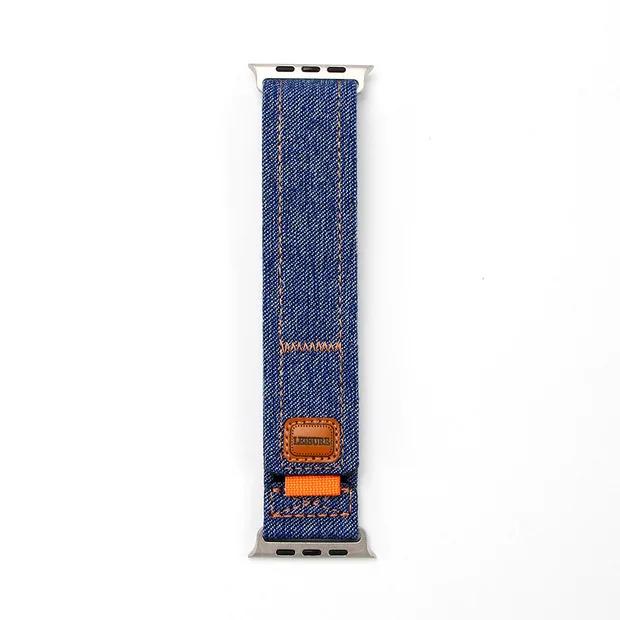 Джинсовый холщовый ремешок для Apple Watch Band 45 мм 41 мм 44 40 мм Ultra 49 мм нейлоновый браслет 11/10 46 мм 42 мм iWatch Series 9 8 7 6 5 4 SE