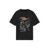 Li Ning X Disney Микки Маус Ручная Рисовка Принт Буквы Круглый Вырез Повседневная Короткий Рукав Футболка Унисекс Топы Черный AHSS947-1