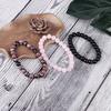 3Pcs/set Natural Stone 8mm Black Onyx Rhodonite Rose Quartzs Beaded Wrist Stackable Bracelets
