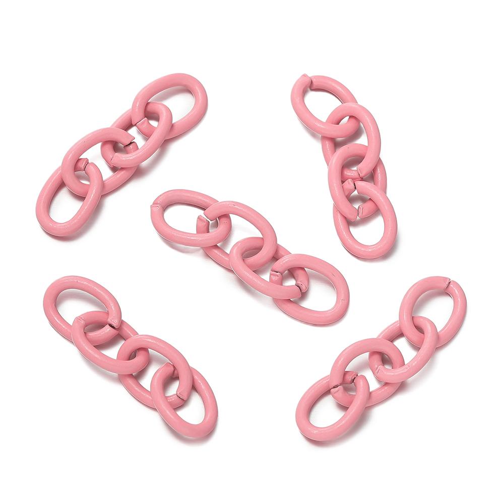 20pcs/lot 25mm Metal Link Chain Connector For Keychain Pendant KeyChains Hanging Accessories Diy Jewelry Making Findings