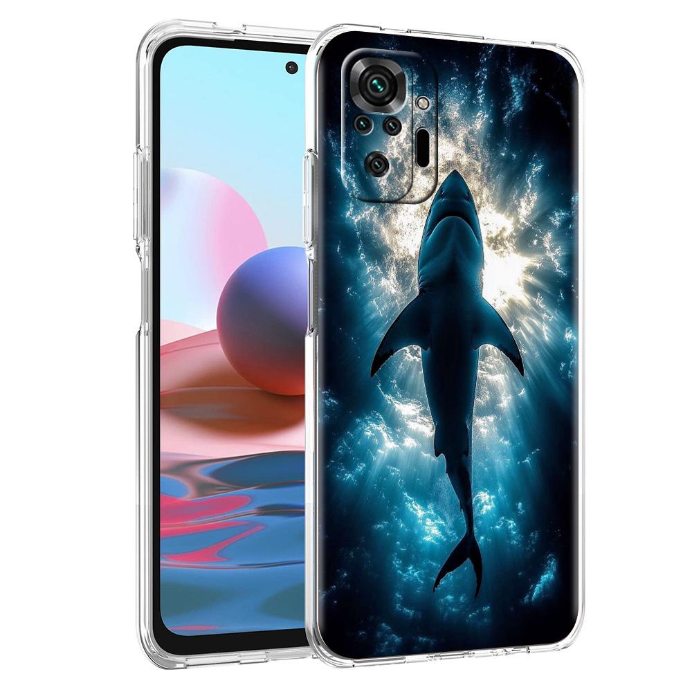 Чехол для телефона для Xiaomi Redmi Note 15 14 5G 13 12 10 11 Pro Plus 4G 14C 13C 12C Мягкий ТПУ Чехол Акула