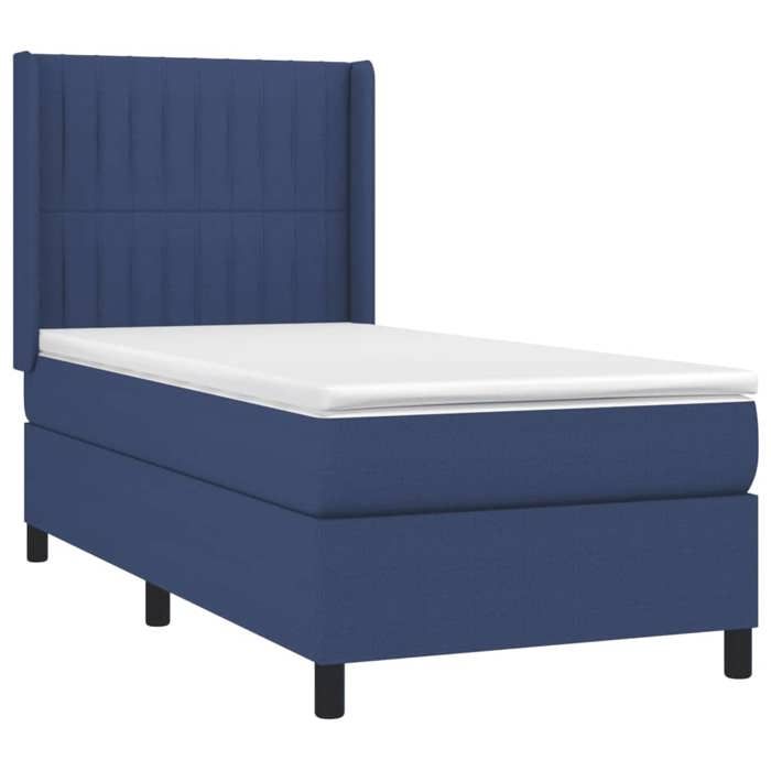 Maison Exclusive - Sommier à lattes de lit avec matelas Bleu 80x200 cm Tissu