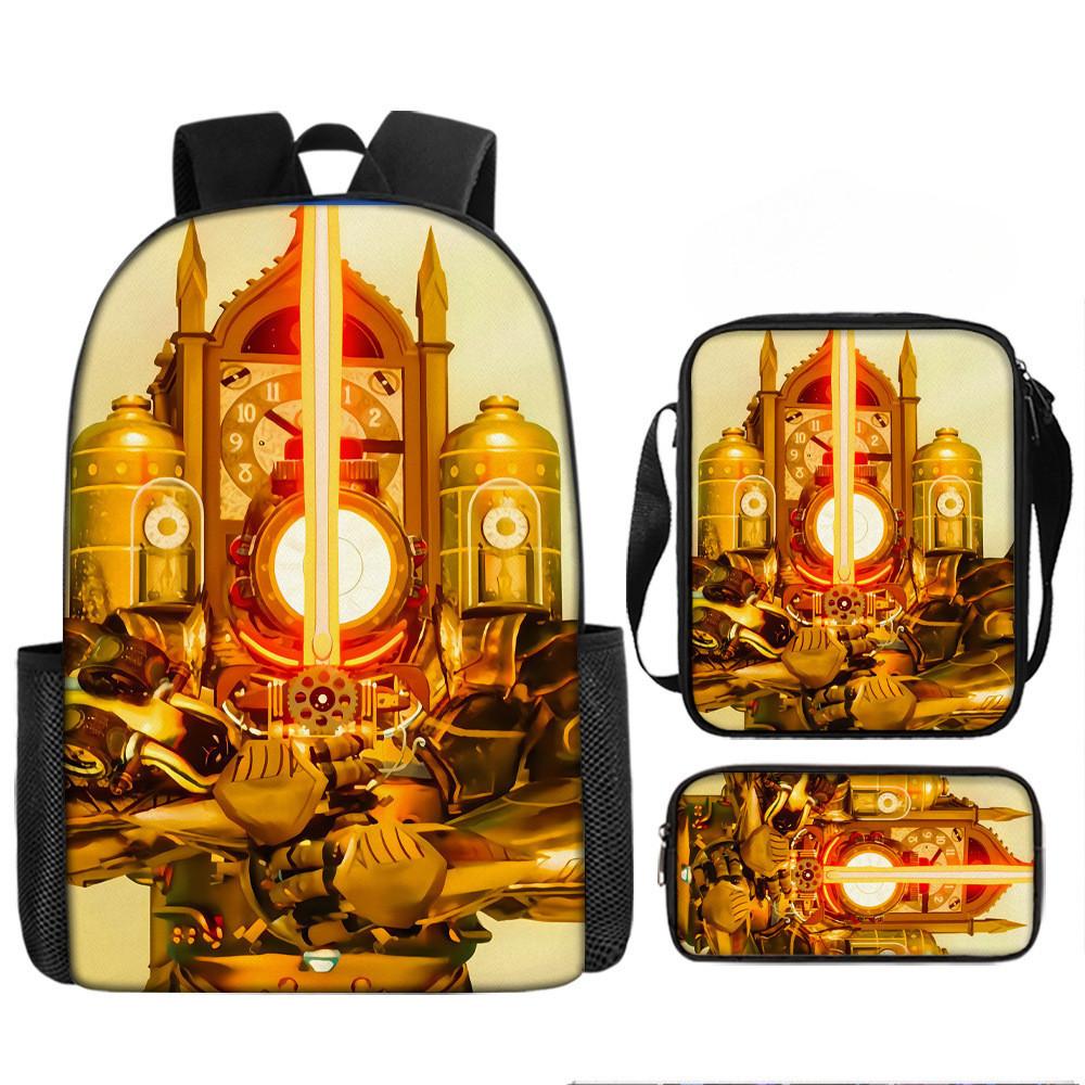 Cartoon Skibidi Toilet Printed Backpack Child Schoolbag Shoulder Bag Pencil Bag