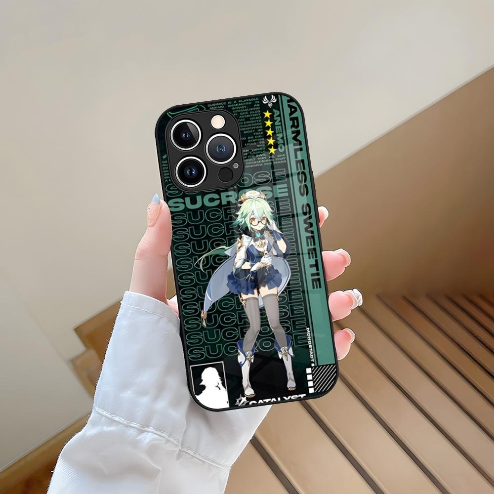Чехол для телефона Genshin Impact Закаленное стекло Для IPhone 13 17 15 16 14 12 11 Pro Max Plus Mini XR XS SE2020 Coque