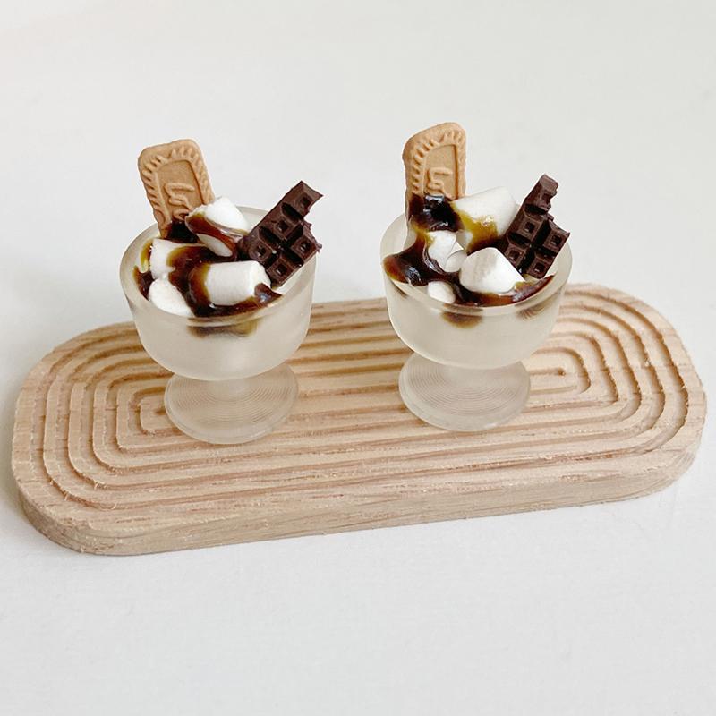 Миниатюрный кукольный домик, десерт, шоколадное печенье, сладкая вата, чашка, ролевые игры, кухня для детей, игрушки, аксессуары