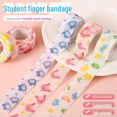 Мультяшный студент повязка на палец: Нетканый, разрываемый, эластичный, износостойкий пишущий материал