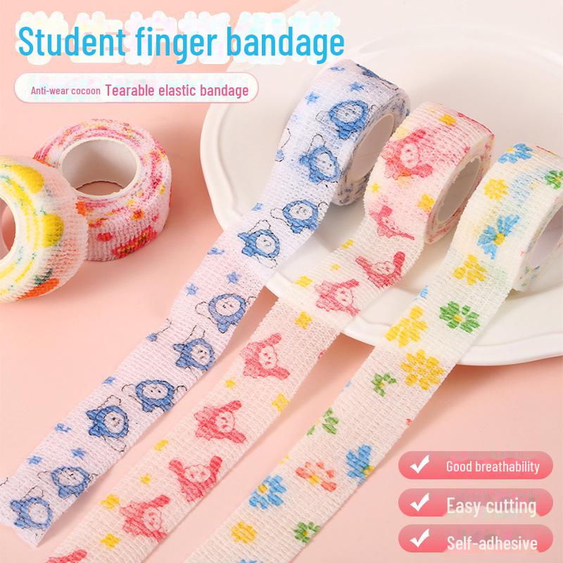 Милые мультяшные повязки на пальцы «Назад в школу» — эластичные, разрываемые, для удобства письма