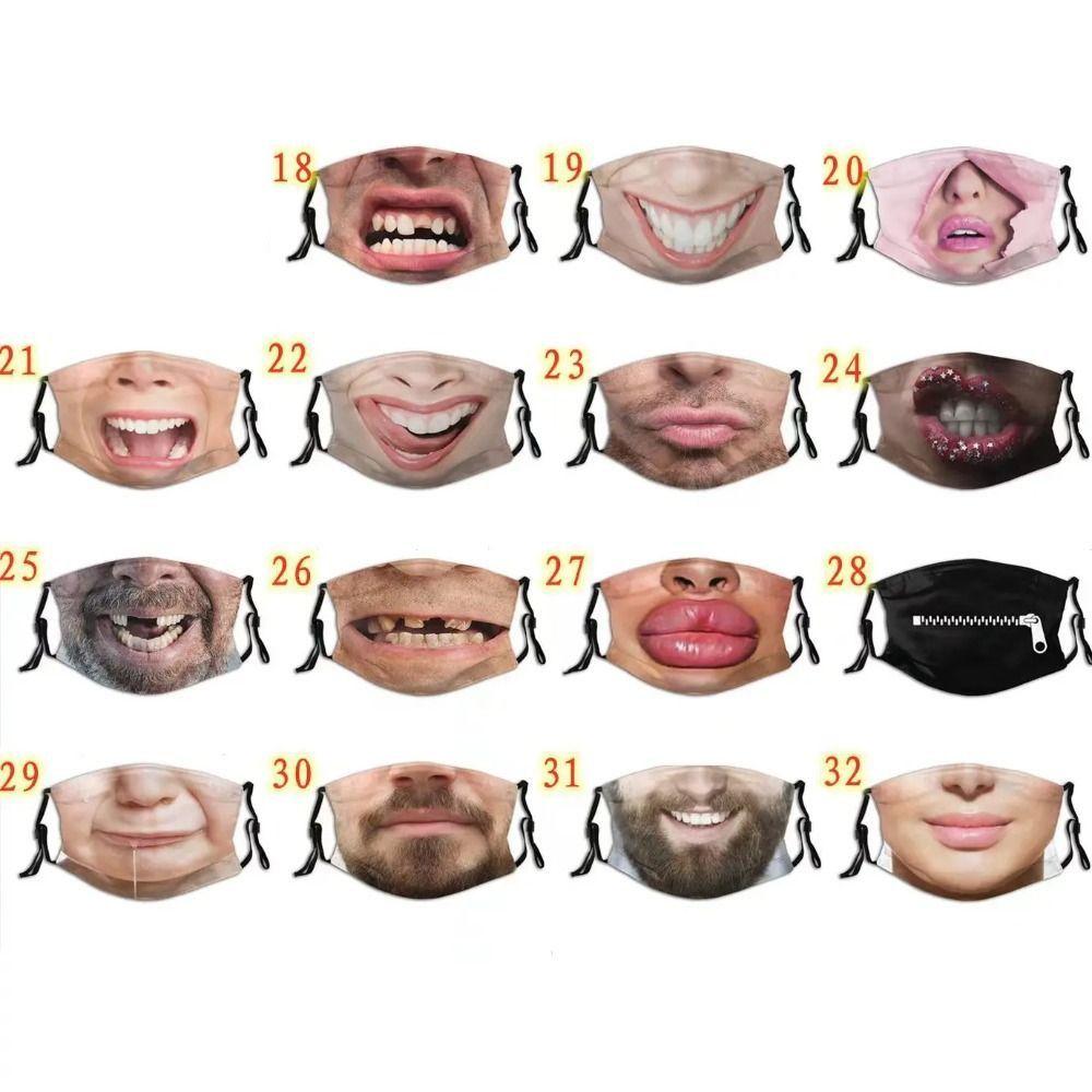 Facial Expression Funny Printed Mask Personality Party Cosplay Mask  Cycling