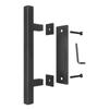 Sliding Barn Door Handle Carbon Steel 4.8mm Thick Double Sided Barn Door Push Pull Handle Black