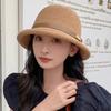 Linen Hat Women's Straw Hat Summer Sunscreen Thin Dome Bucket Hat Fashion Versatile Sunshade Beach Hat