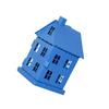 Hollowout Ice House Metal Blue Tealight Holder Hanging Lanterns for Indoor Table Centerpieces Decoration