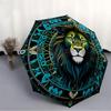 1pc Lion Mandala Art Folding Umbrella, Durable, Suitable for Outdoor Activities or Rain, Suitable for Commuting yy251027109
