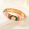 Teardrop Pattern Enamel Bangle Bracelet Metal Party Bangle Elegant Enamel Cuff Bracelet  Party Gift