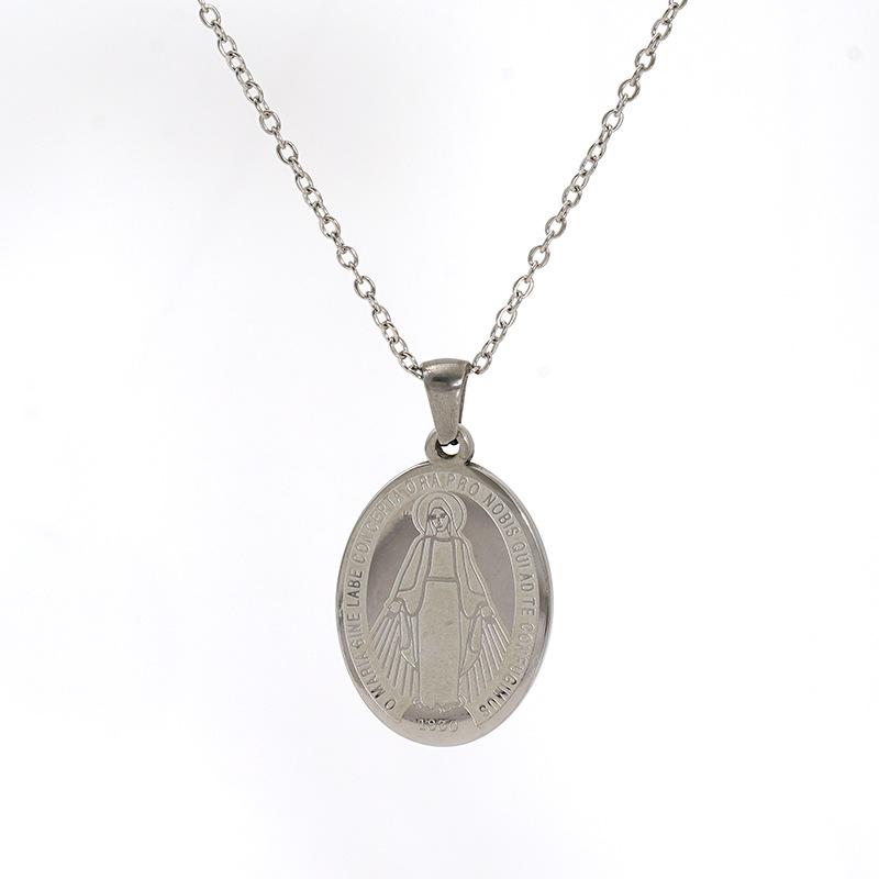 2025 Новые аксессуары Стильное простое ожерелье из титановой стали Овальный кулон Ожерелье Аксессуары