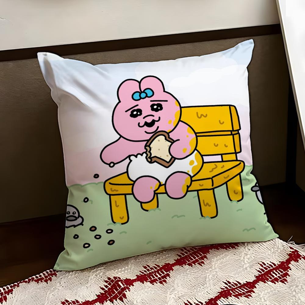 Kawaii OOpanchu Usag Cushion Cover Reversible Soft Durable Pillow Cover Home  Car MultiScene Use for Daily Comfort
