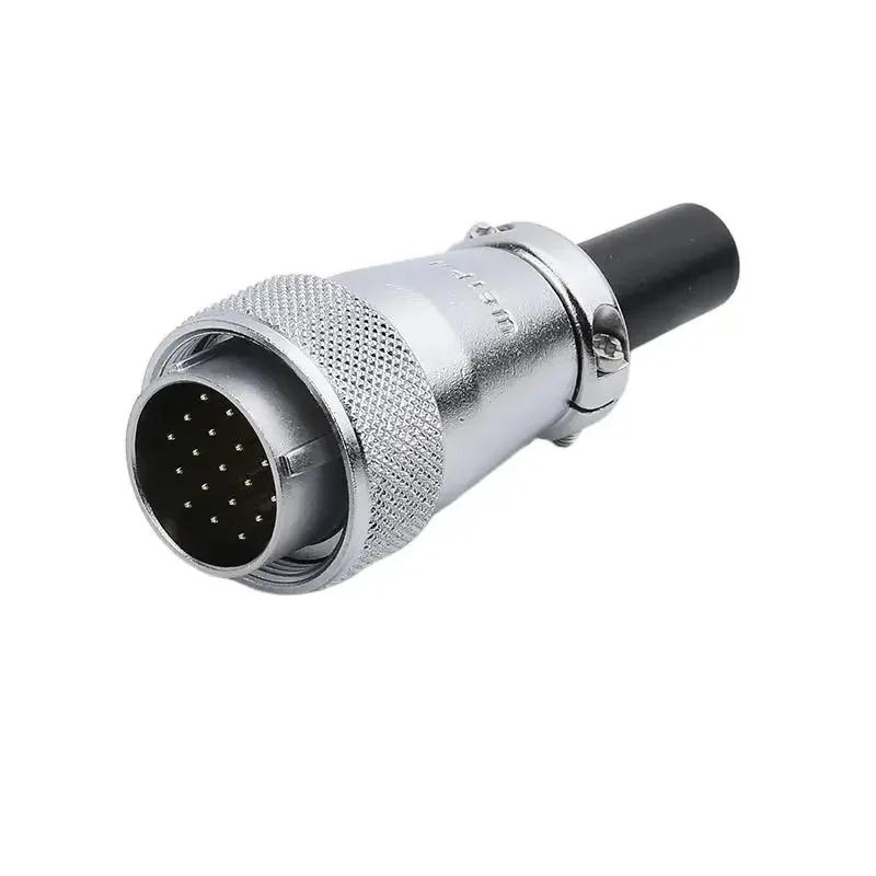 WEIPU WS24 TQ+ZQ WS24 Metal IP65 Waterproof Electrical Wire Cable Connector M24 2 3 4 9 10 12 19 Pin Industrial Outdoor Adapter