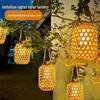 Solar Rattan Lantern: Bamboo Weave for Courtyard and Garden Decoration