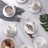 Exquisite Tea Cup Set Luxury Latte Flower Tea Water Cup Ceramic Coffee Cup Spoon Plate Set Hotel