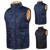 2024 Winter Plus-size Men's Vest Autumn Winter Plus Down Cotton Vest Vest Sleeveless Warm Zipper Jacket