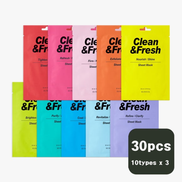 Eunyul Clean & Fresh Sheet Mask Pack 10 видов (11 вариантов)