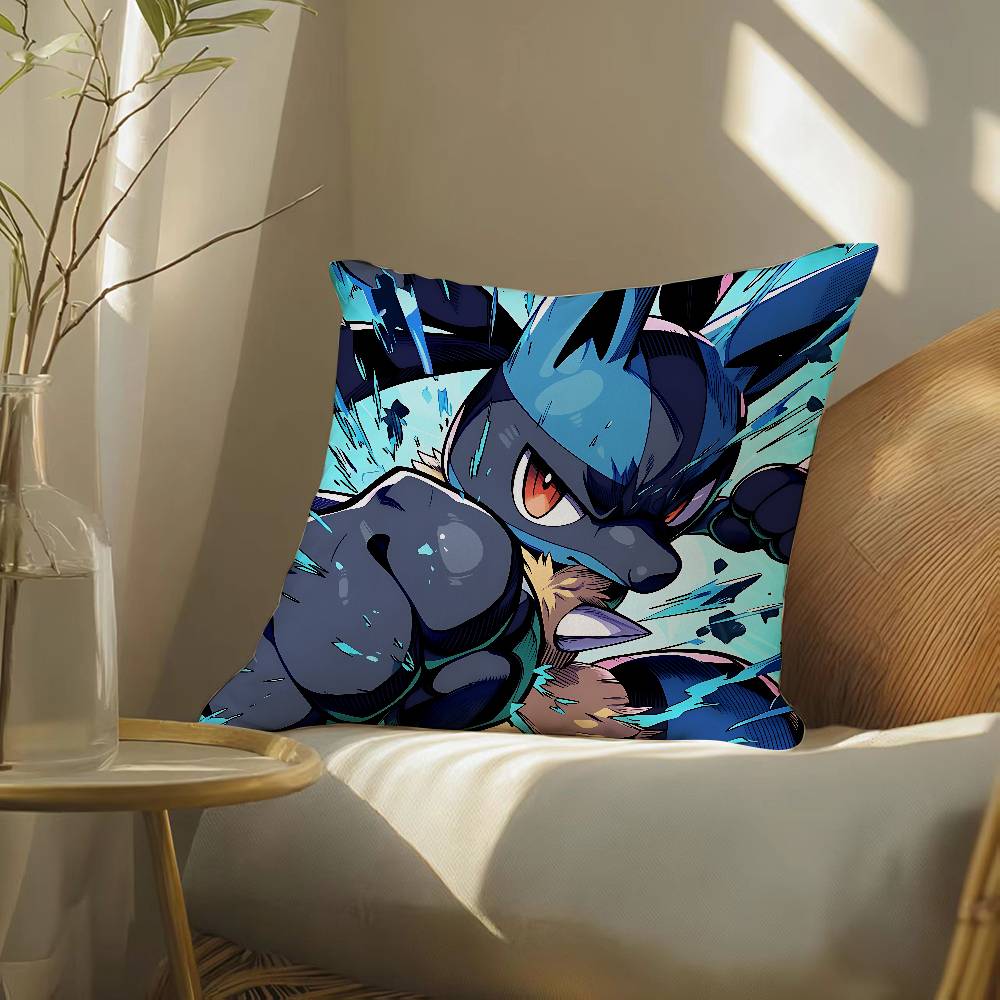 Pokemon Champion Collection Anime Plush Pillow Cover Soft Short Plush Cushion Cover For Sofa Bedroom Home Decor Gift